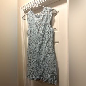 Hidden Label blue and nude lace dress - L